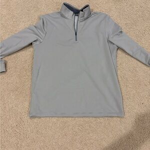 PGA Tour White and Gray Striped Pullover